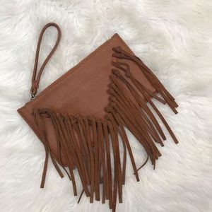 Sole society fringe wristlet